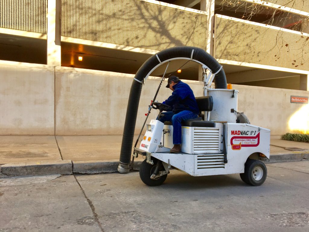 street vacuum Downtown OKC