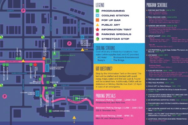 Bricktown Canal 20th Anniversary Downtown OKC   Canaliversary Map Page 1 600x400 